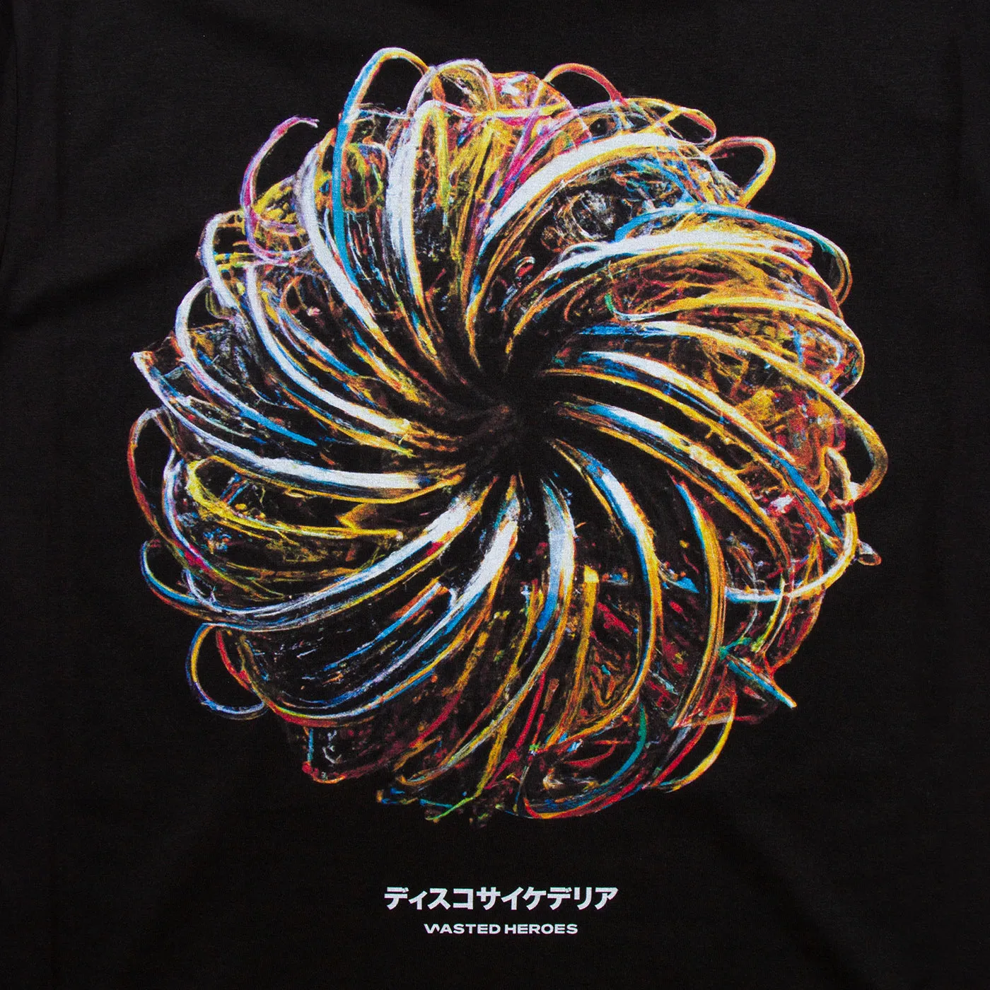 029 Disco Psychedelia Front Print - Tshirt - Black