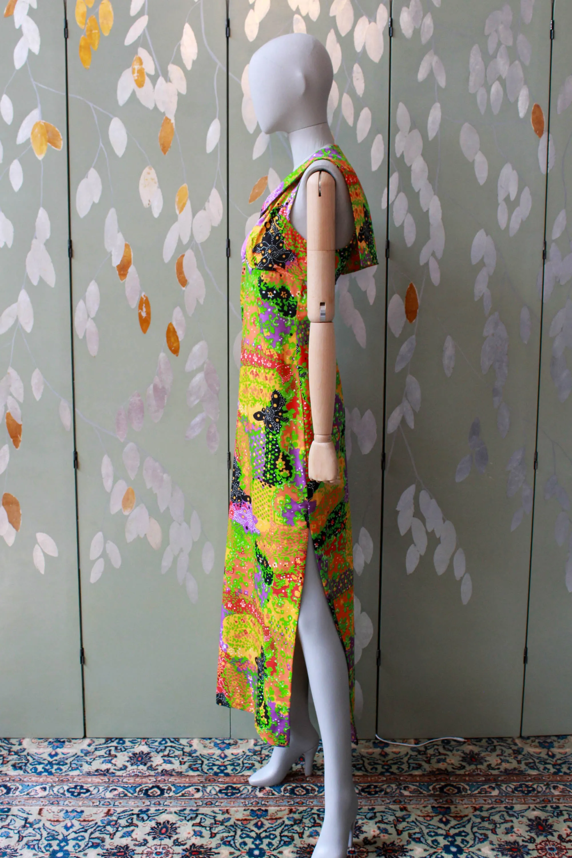 1970s Floral Halter Dress, XS