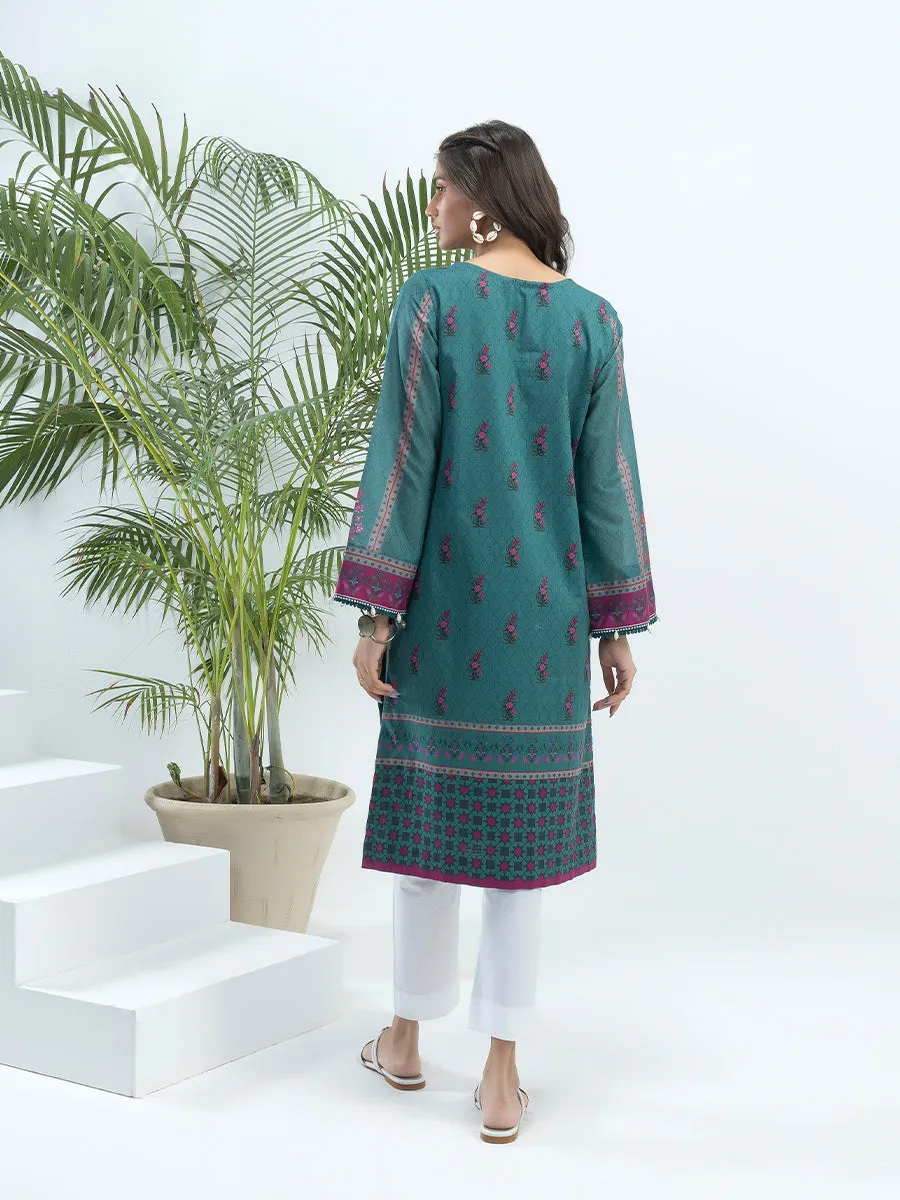 1pc Unstitched - Printed Lawn Shirt