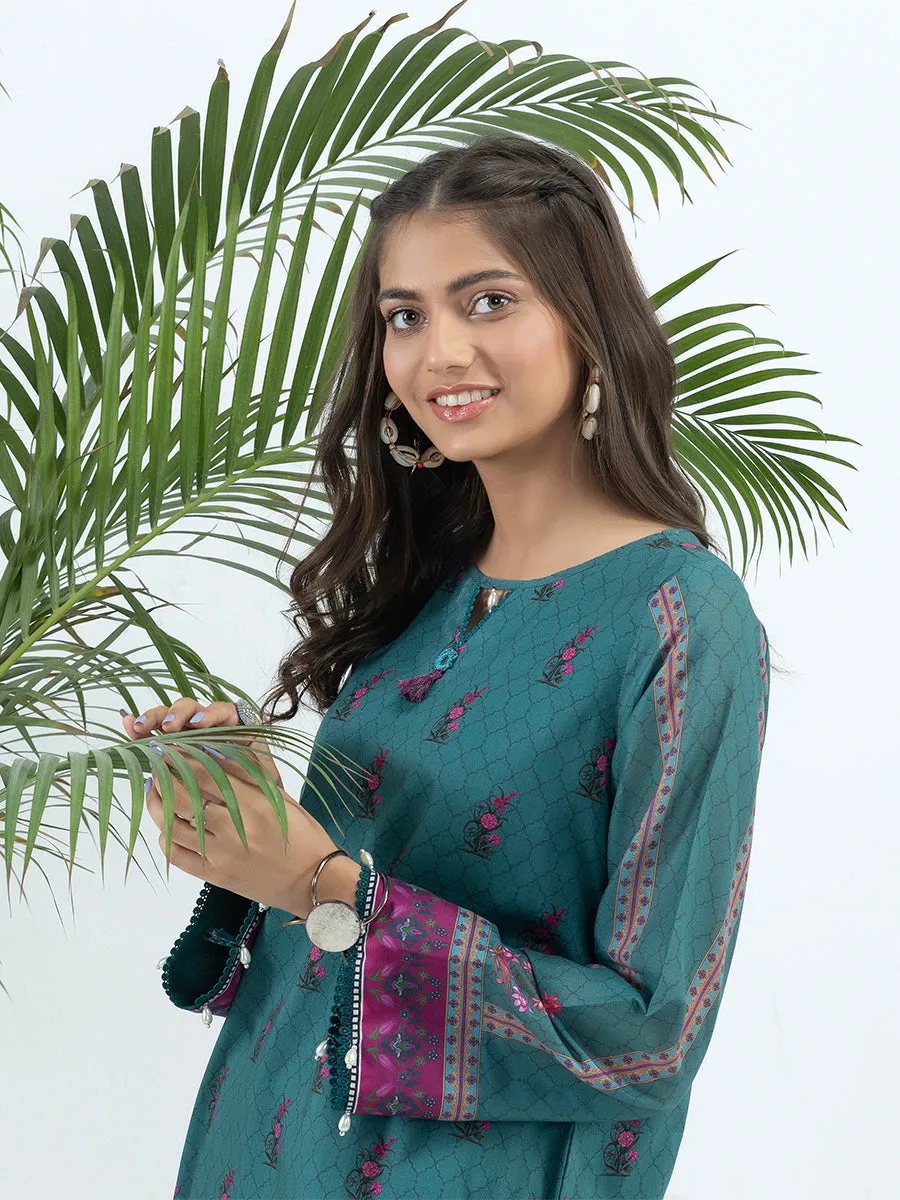 1pc Unstitched - Printed Lawn Shirt