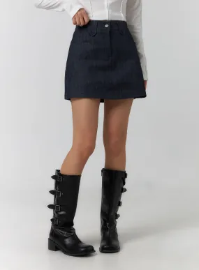 A-Line Denim Mini Skirt CF405