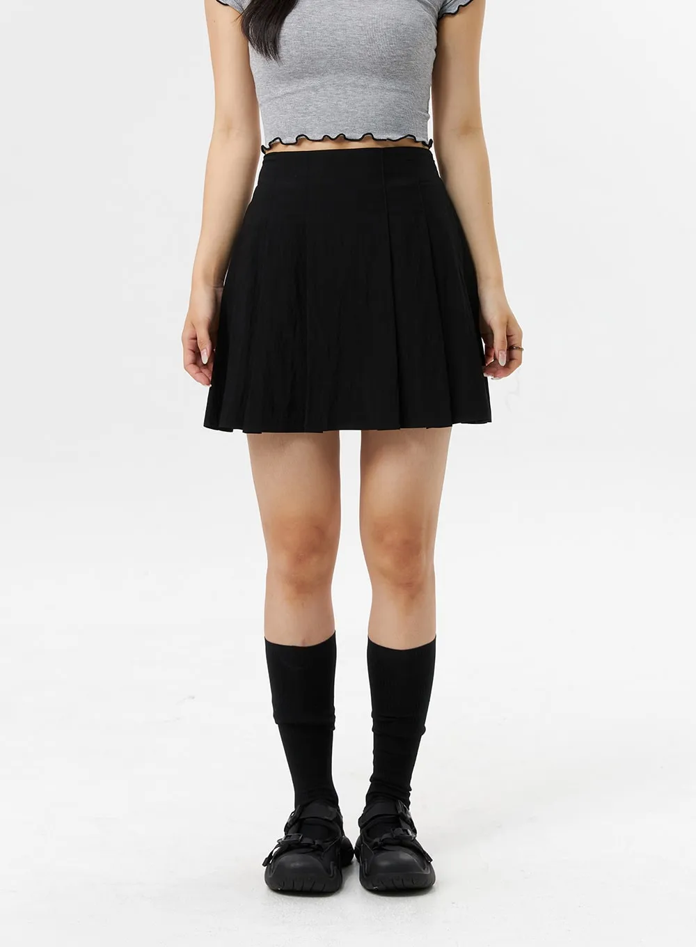 A-Line Pleated Mini Skirt OL318