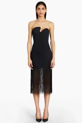 Amanda Uprichard - Strapless Puzzle Dress With Fringe - Black