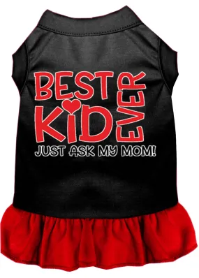 Ask My Mom Screen Print Dog Dress Black With Red Sm (10)