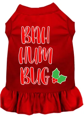 Bah Humbug Screen Print Dog Dress Red Xxl