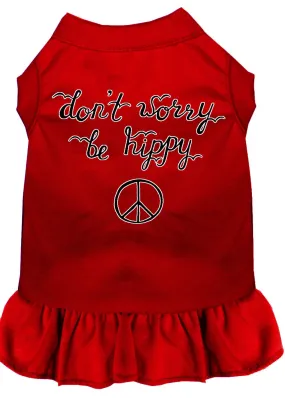 Be Hippy Screen Print Dog Dress Red Xl (16)