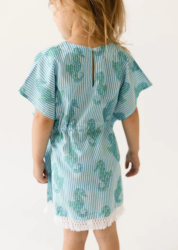 Beachwear Kaftan Dress For Girls - Seahorse