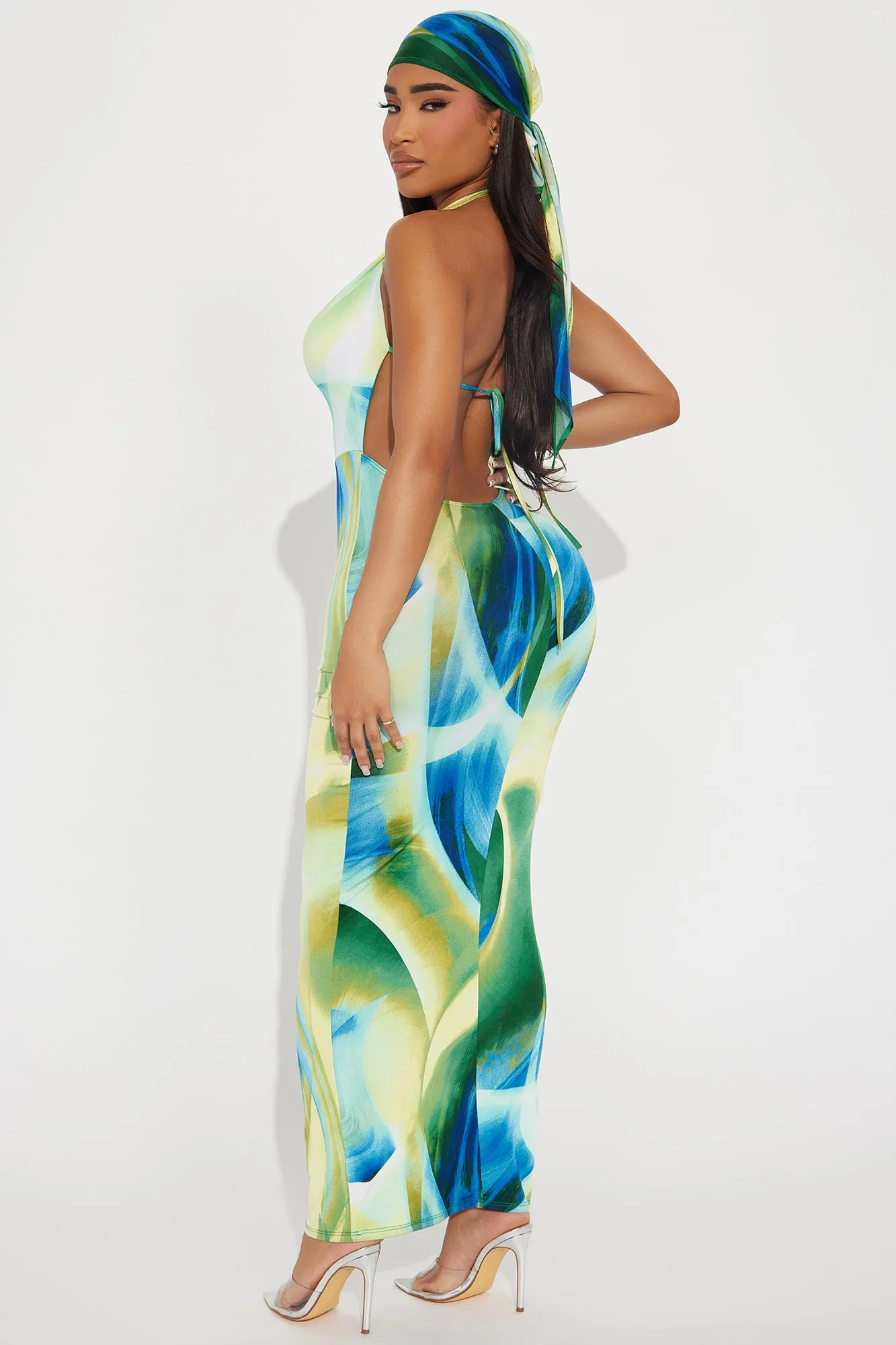 Beautiful Days Maxi Dress Set - Green/combo