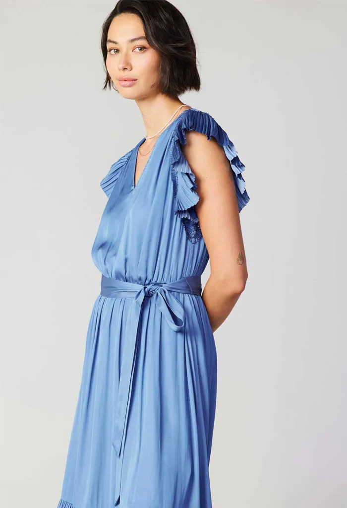 Bergen Midi Dress-Dusty Blue