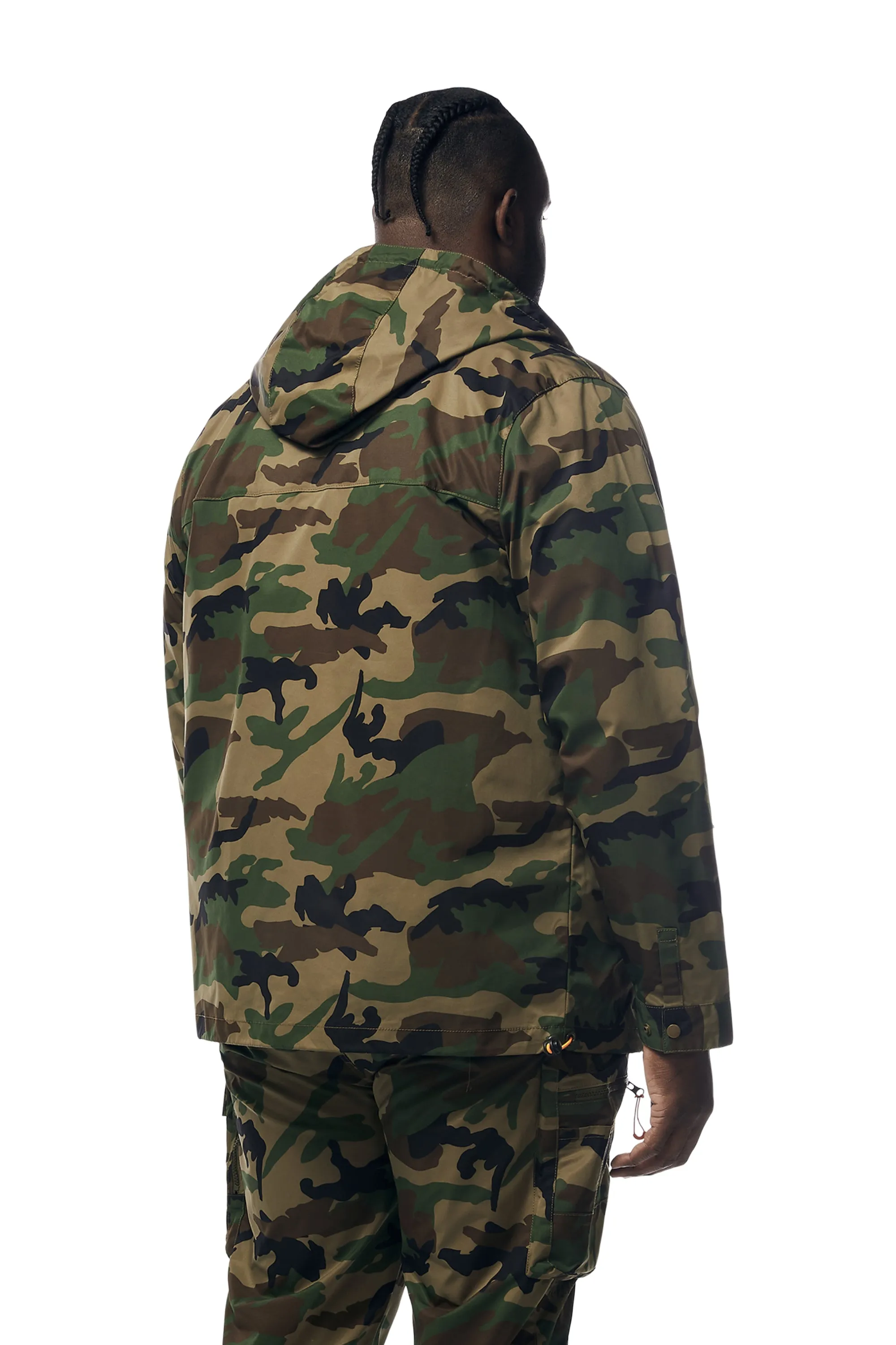 Big and Tall - Windbreaker Utility Jacket - Wood Camo