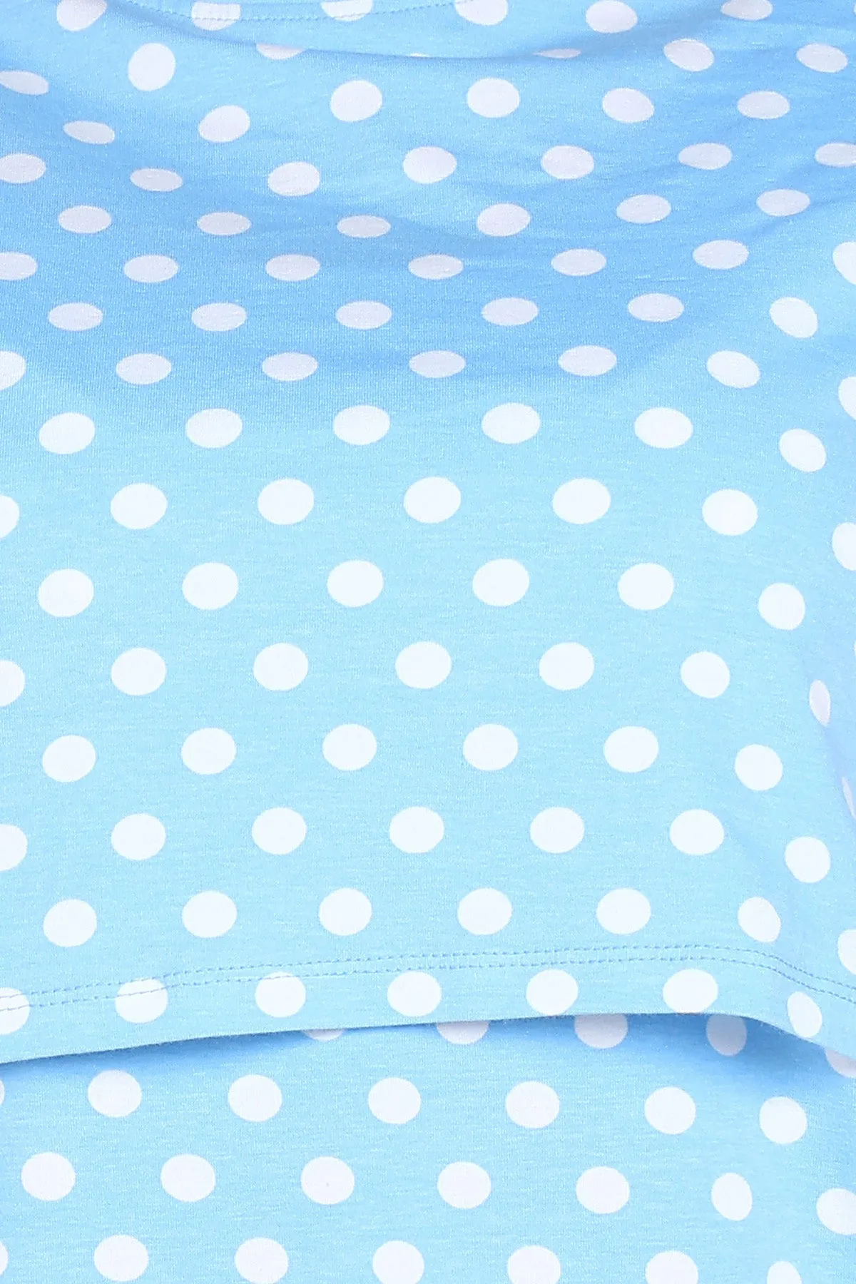 Blue with White Polka Dot Printed Zipless Maternity Feeding Top