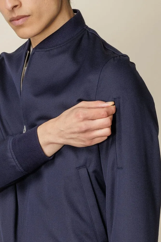 Bomber Jacket - Navy Wool Gabardine