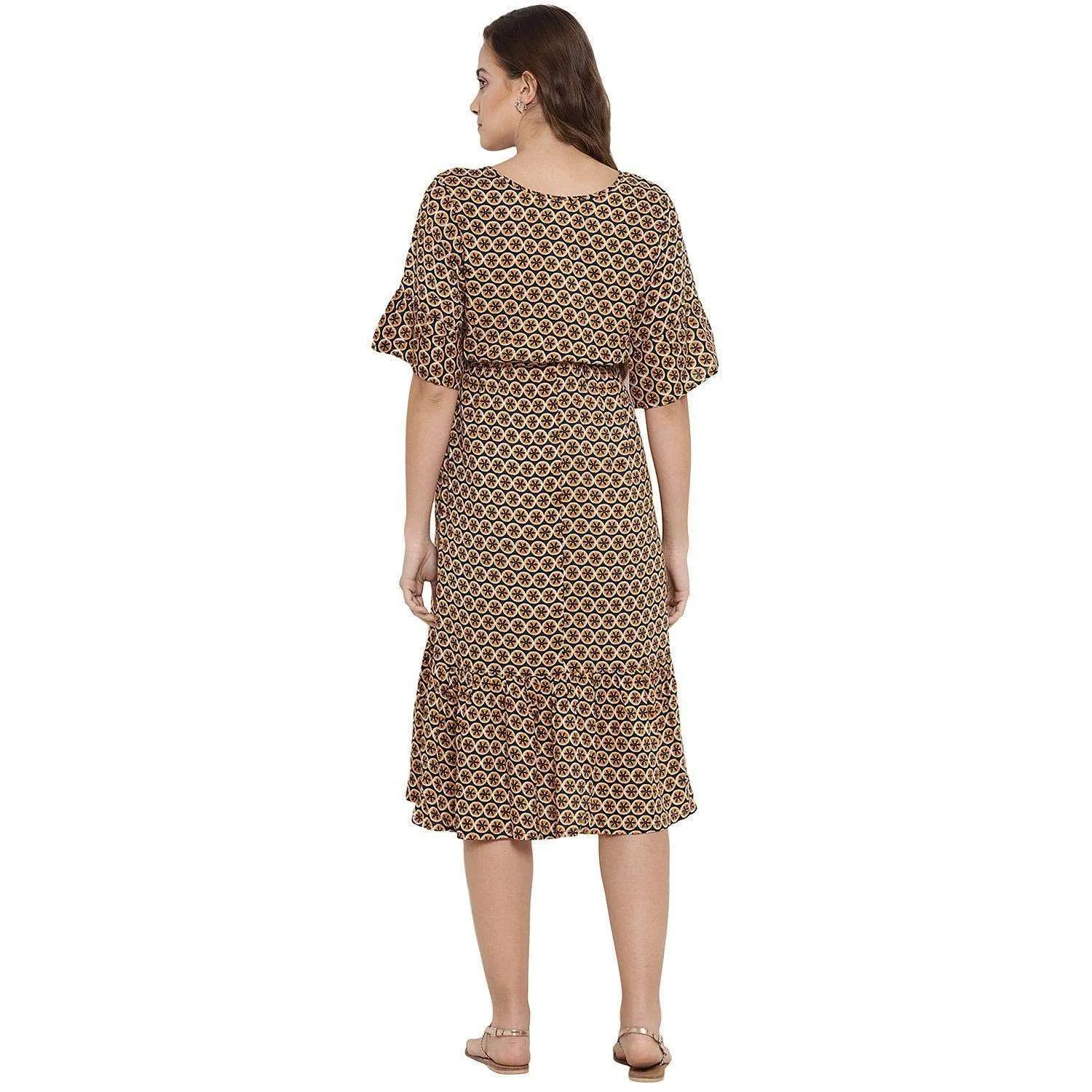 Brown A-Line Maternity Dress