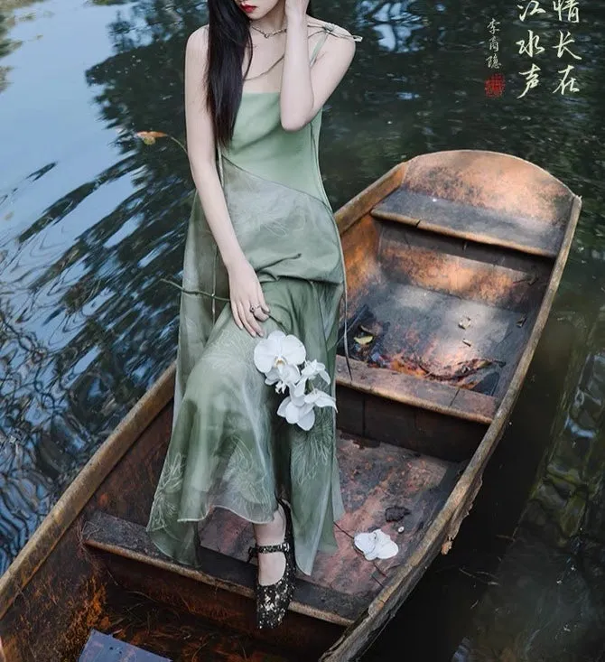 Cedar Field Green Witch Slip Dress