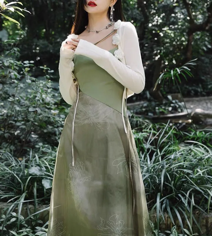 Cedar Field Green Witch Slip Dress