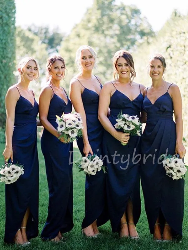 Charming V-neck High-low Floor Length Bridesmaid Dresses.DB10462