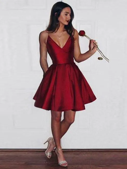 Chic Burgundy Homecoming Dress Cheap Party Homecoming Dress ER115