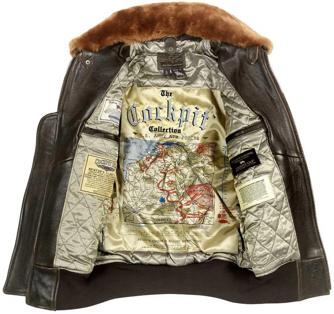 Cockpit USA Mens G-1 Antique Lambskin Leather Flight Jacket