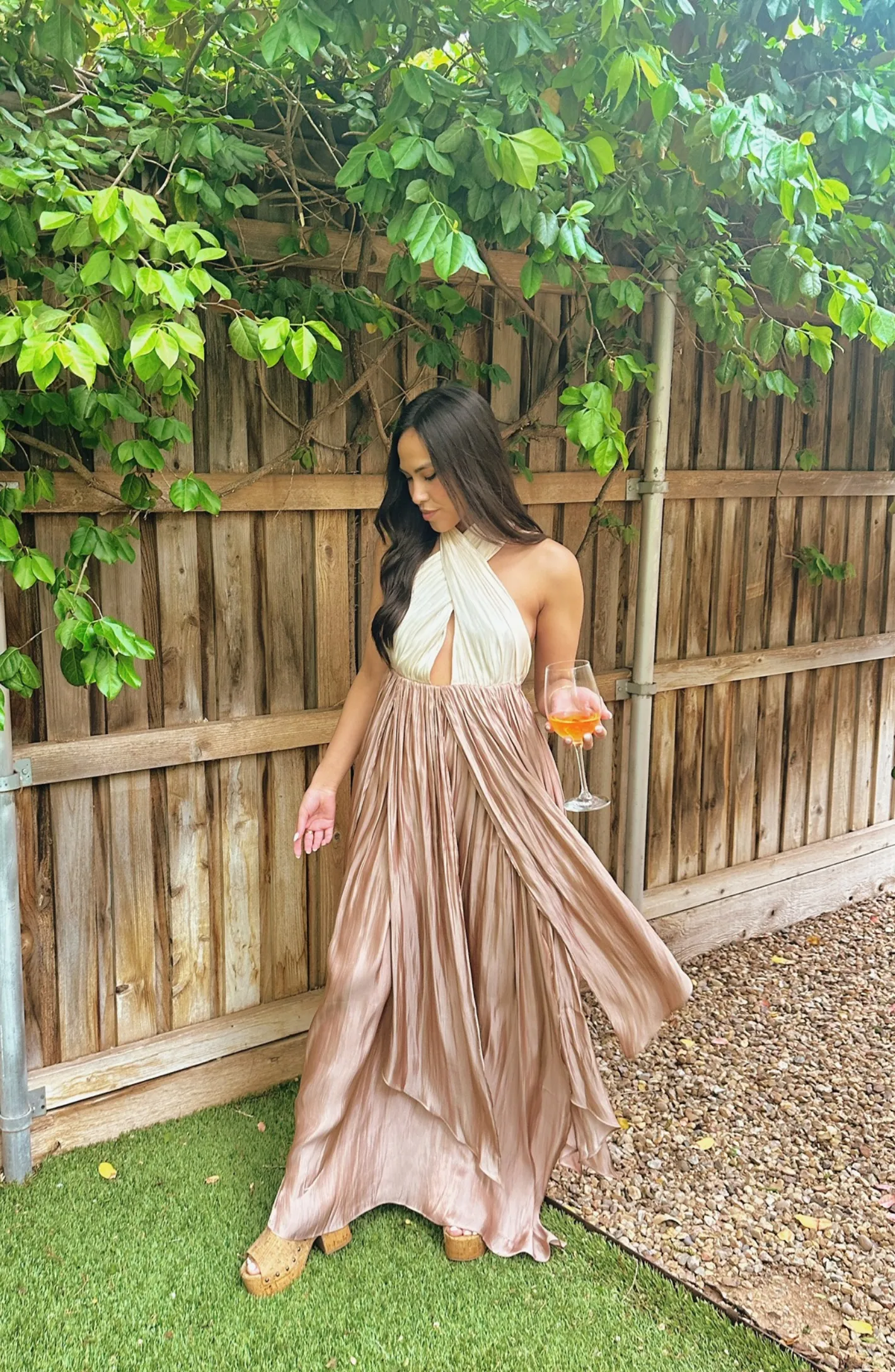 Delicate Excellence Taupe Maxi Dress