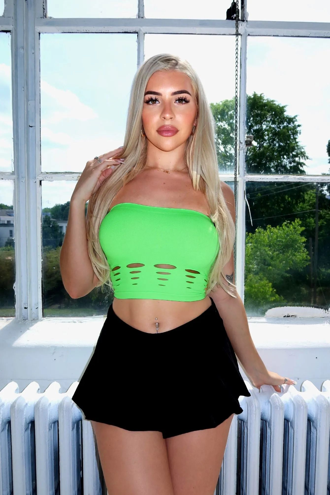 Electricity Cut Out Tube Top