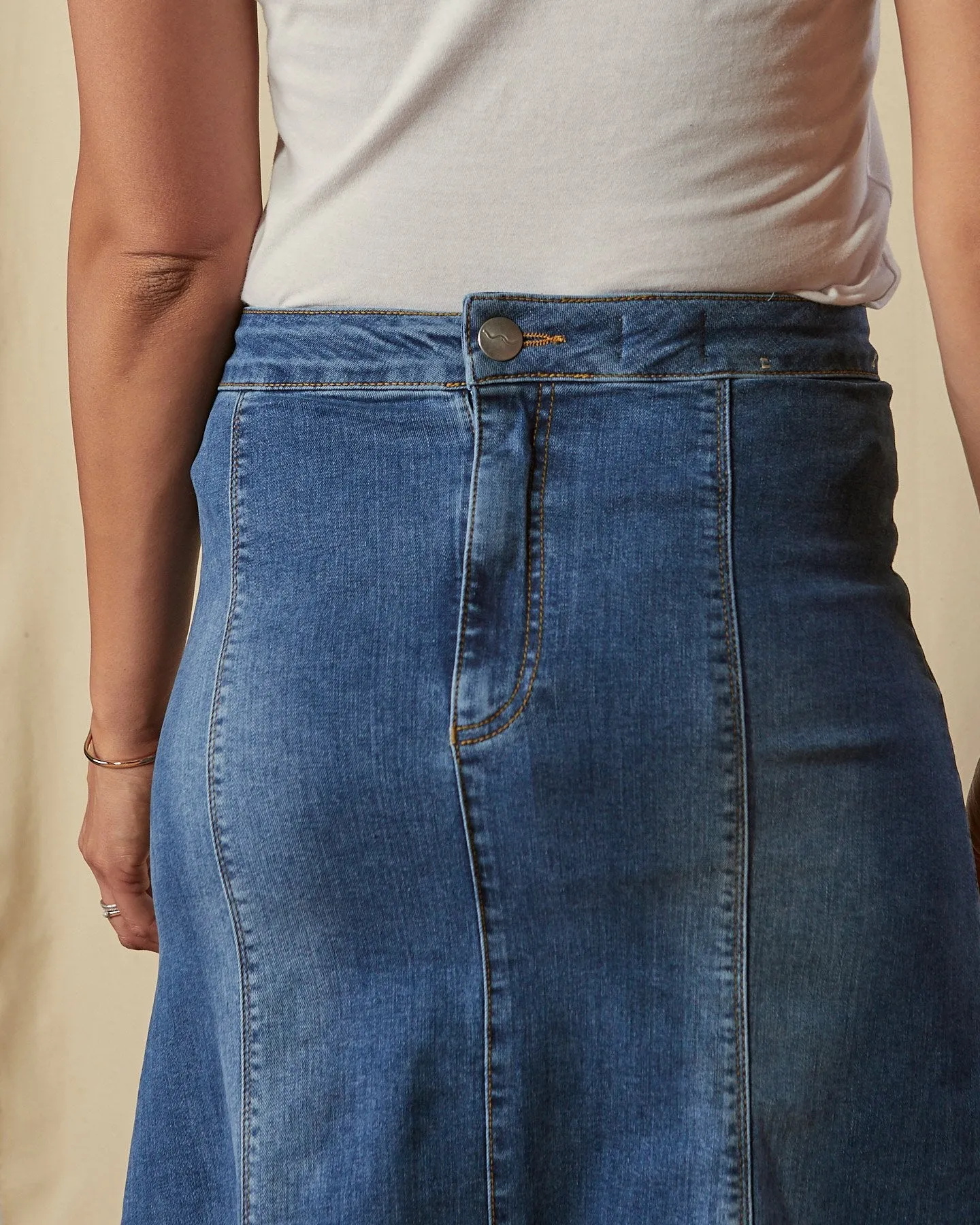 EVELYN Long Denim Skirt - No back split