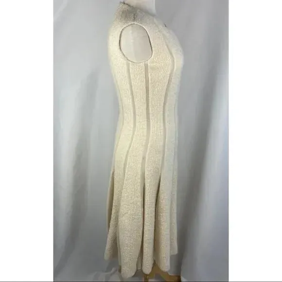 Giambatista Valli Cream Boucle A Line Midi Dress