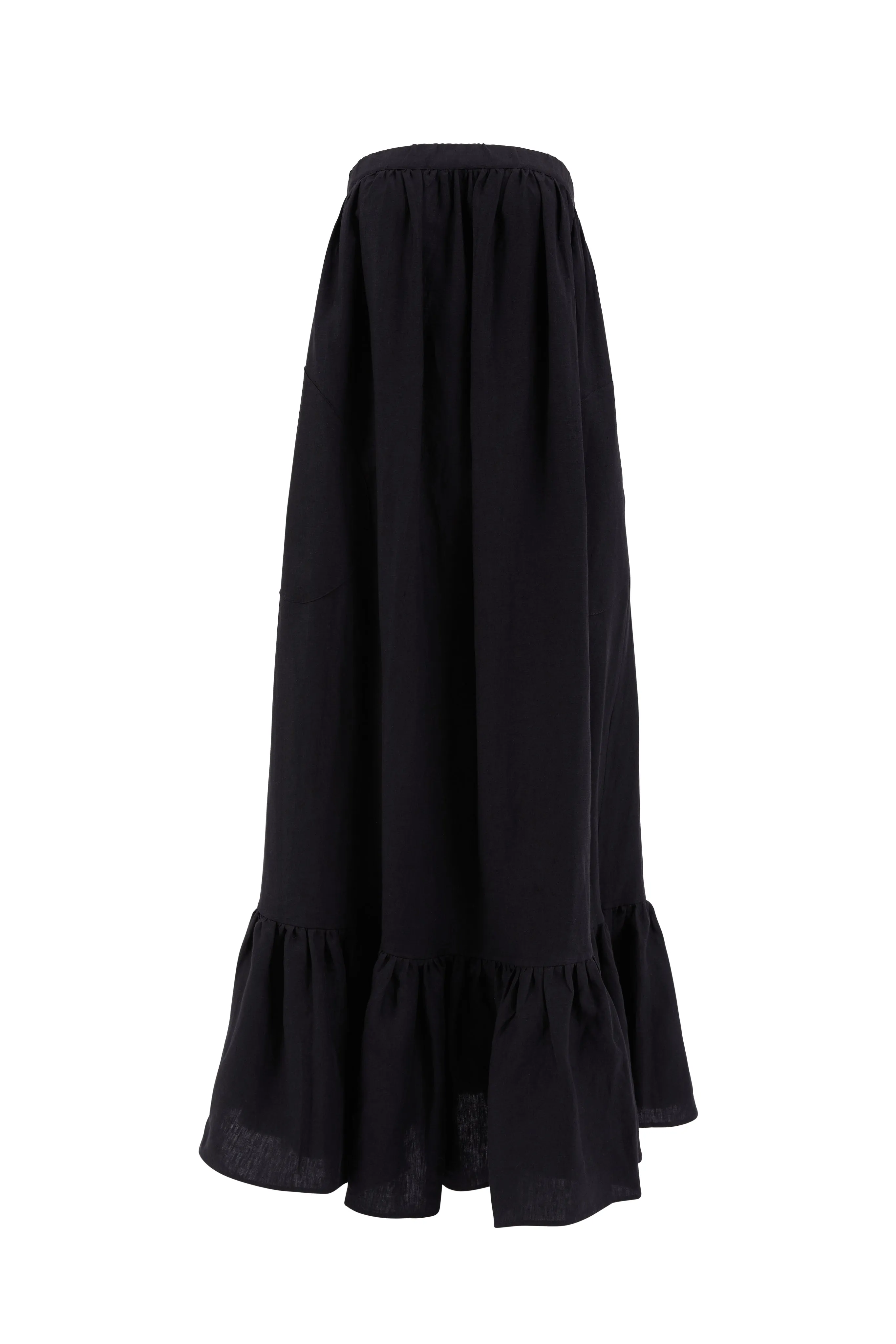 Hera Black Linen Strapless Dress