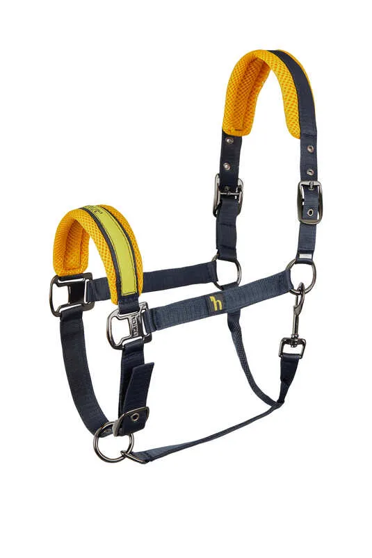 Horze Wicklow Halter- Navy/Yellow