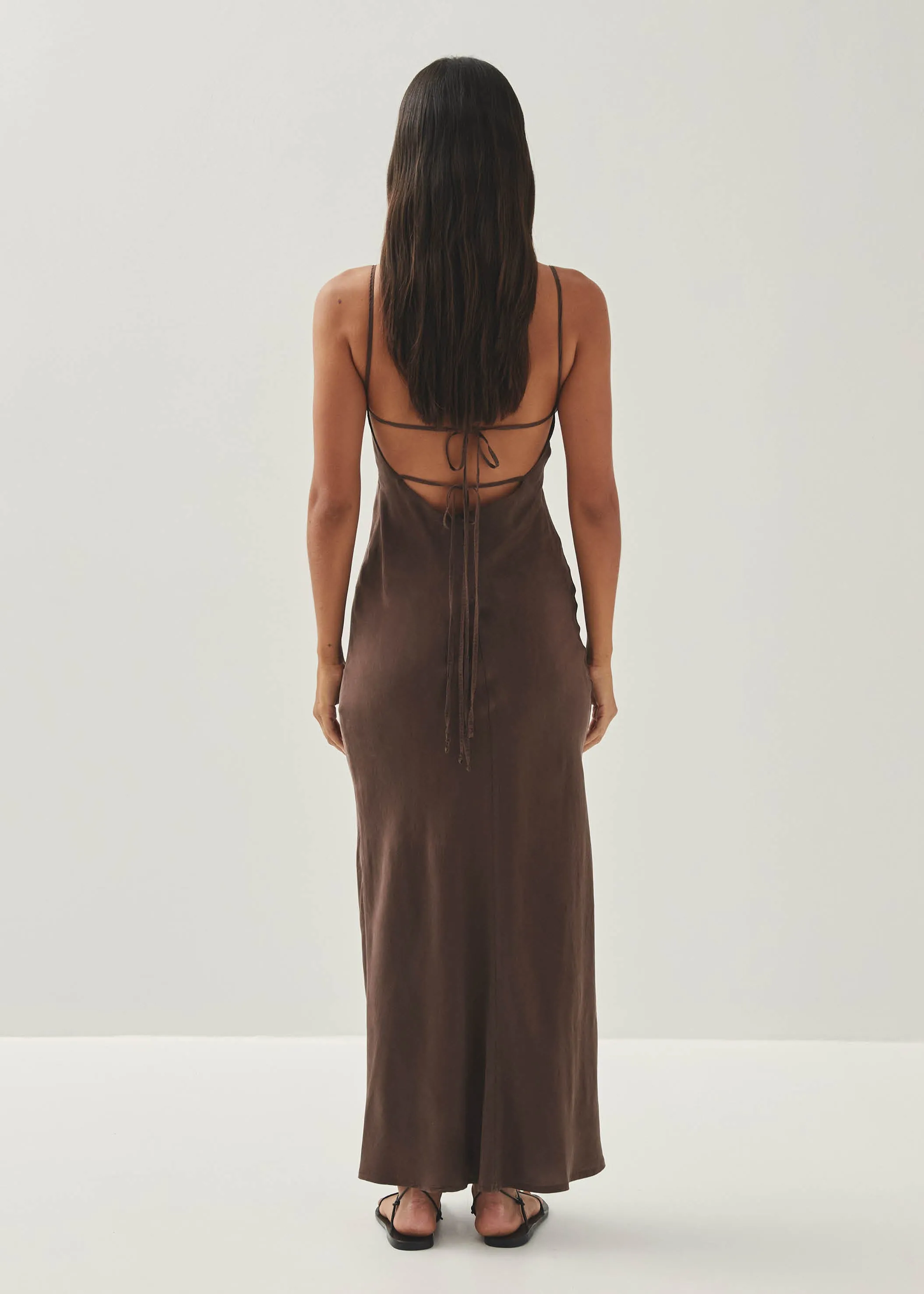 Island Brown Midi Dress