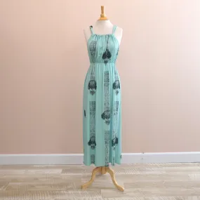 Lauhara Print Halter Green Dress