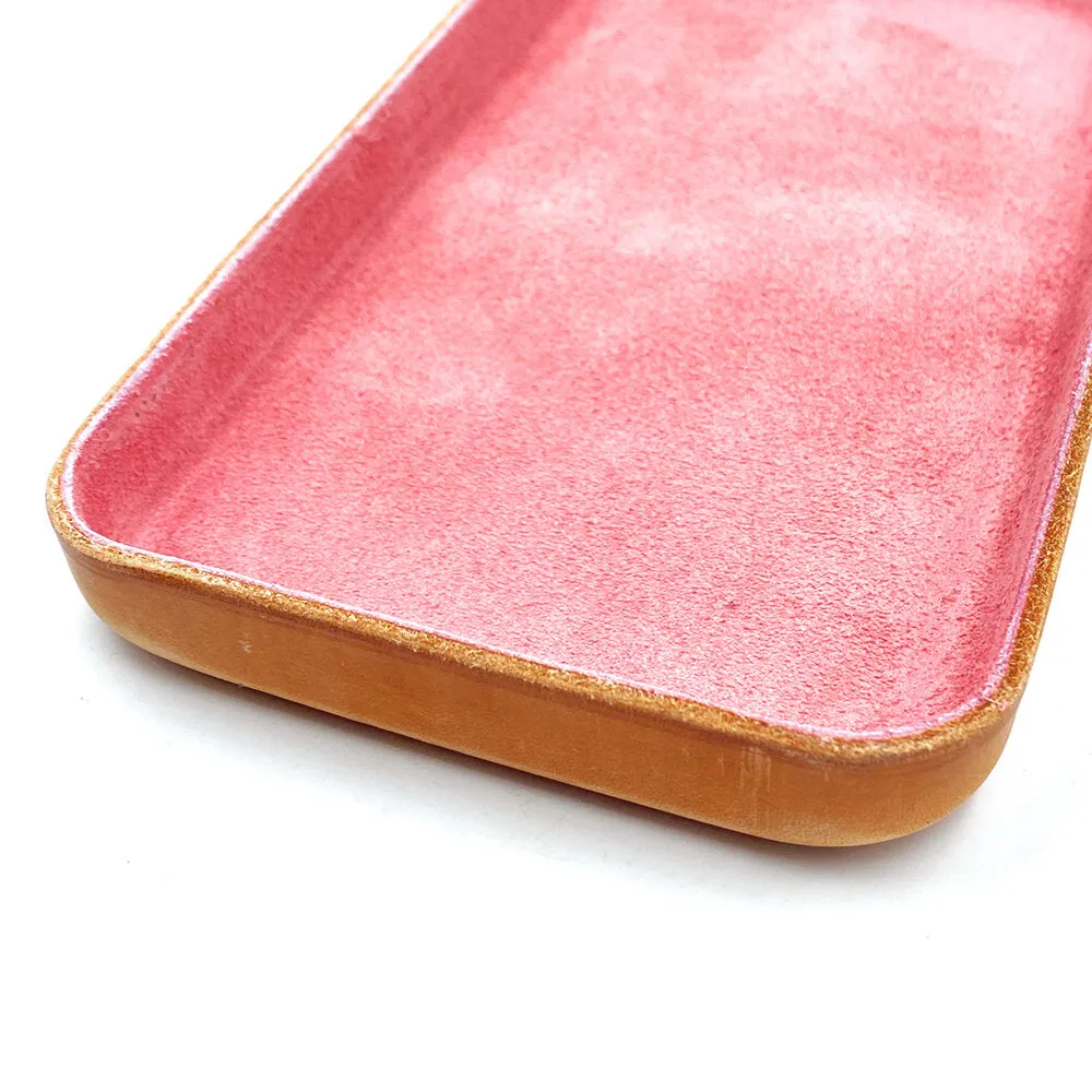 Leather Jewelry Tray, Medium Pink