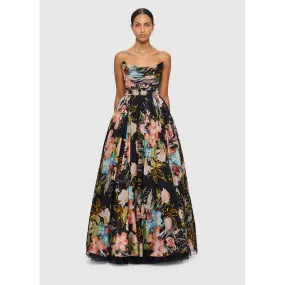 Opulent Leo Lin Mystic Print Rania Bustier Gown