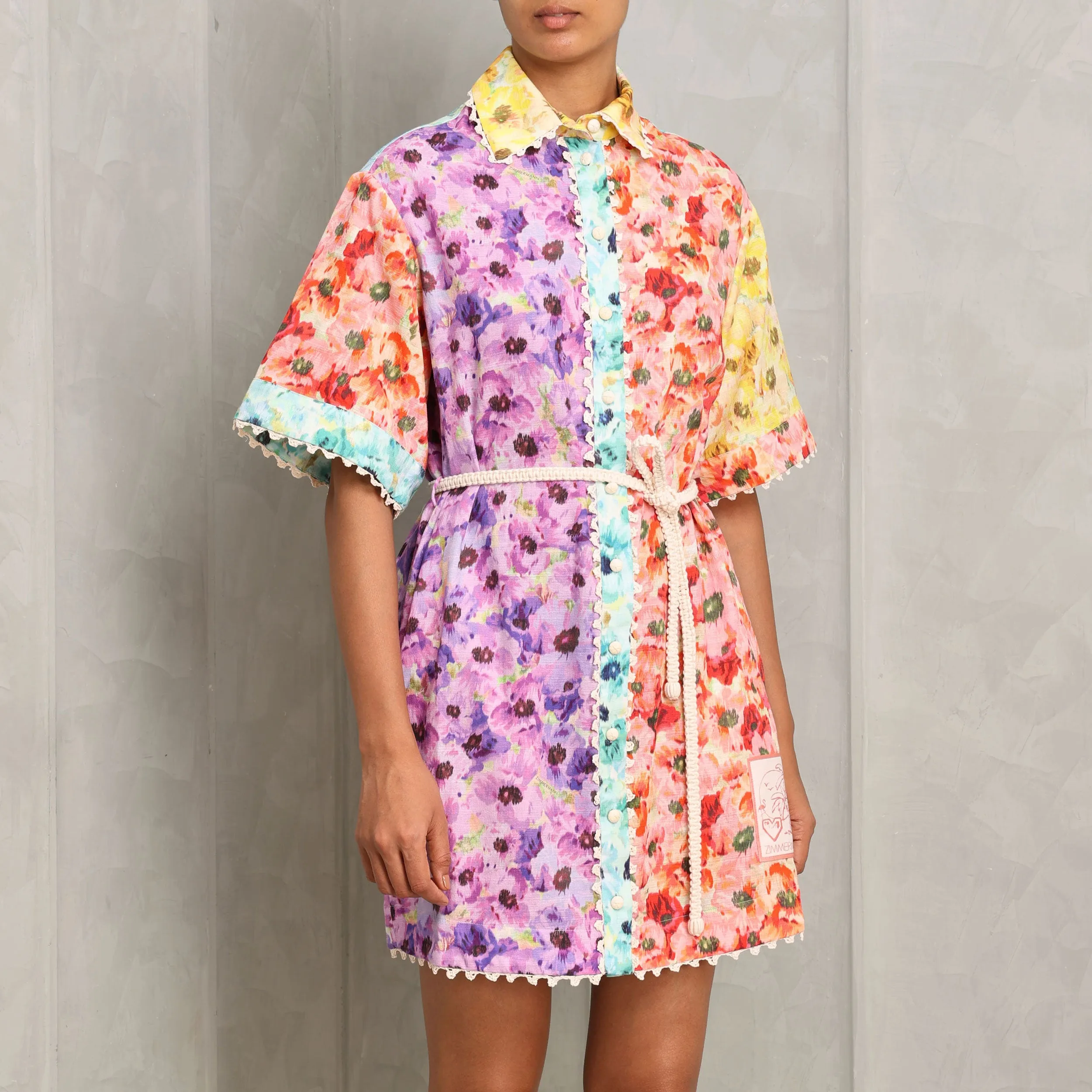 Lightburst Trimmed Shirt Dress