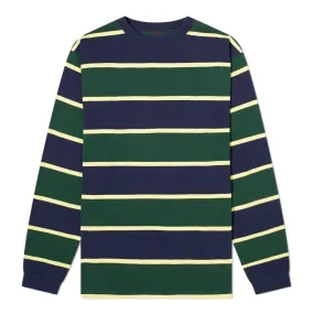 MANASTASH Aberdeen Rugger Long Sleeve Rugby Stripe T-Shirt Navy Green