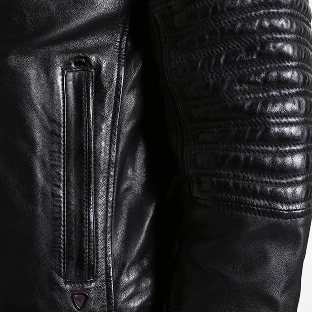 Men's Cafe Racer Leather Jacket - Jackson