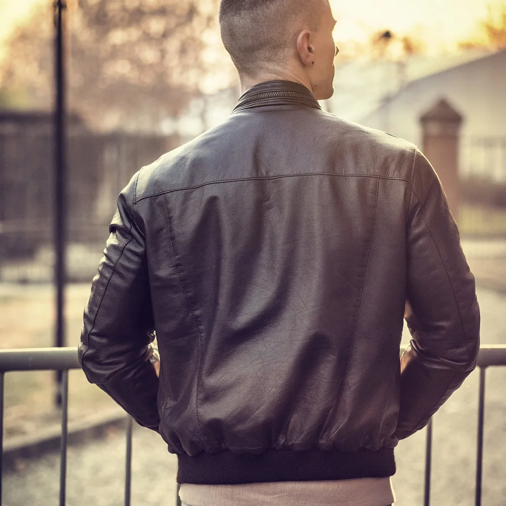 Men's Cafe Racer Leather Jacket | KC Leather Signature Range - Roberto