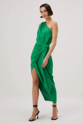 Misha Brooks Satin Midi Dress - Island Green