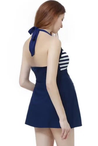 Momo Maternity UPF 50  One Piece Halter Swimdress Bathing Suit