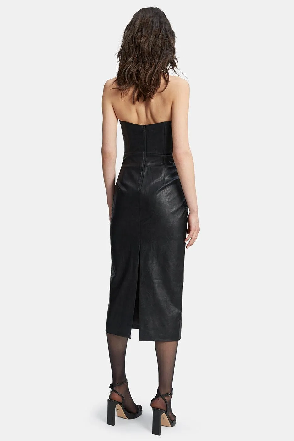 Nefeli Vegan Leather Dress - Black