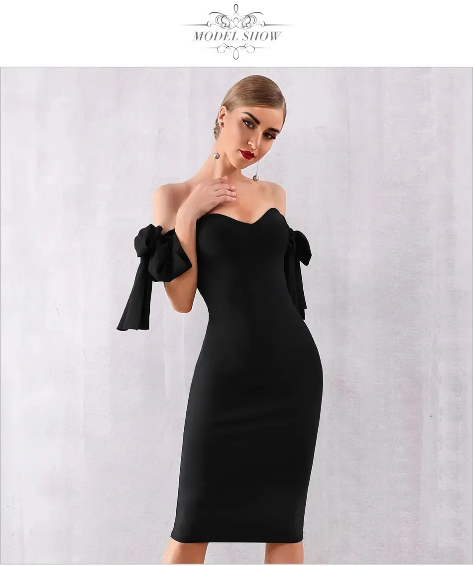 Off Shoulder Vestido  Slash Neck Dress