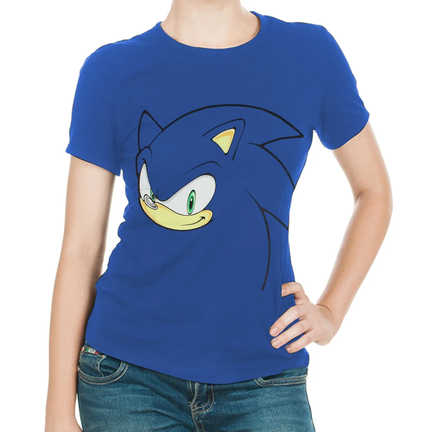 Official Sonic the Hedgehog Blue Women's Style Sonic T-Shirt