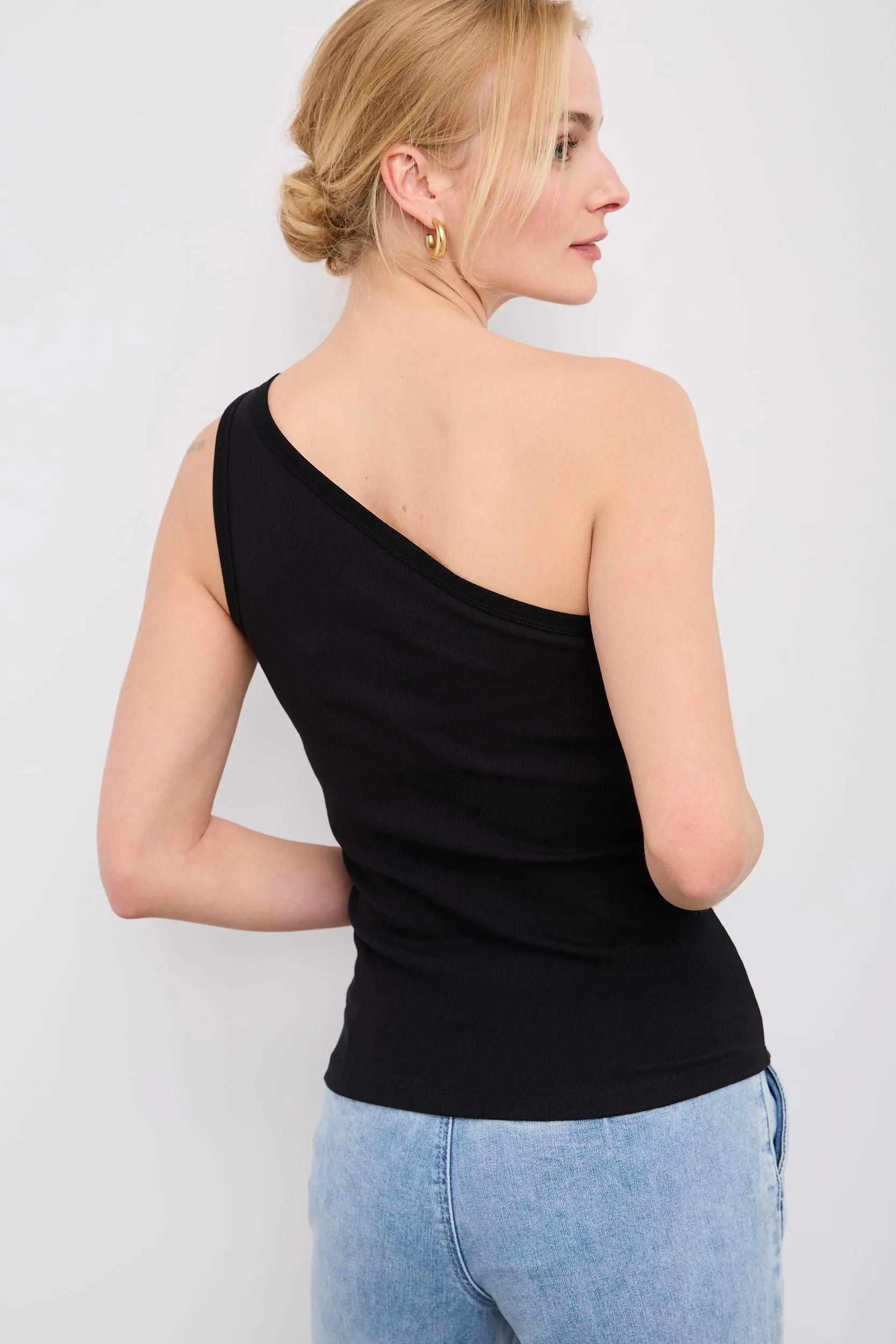 One shoulder rib top