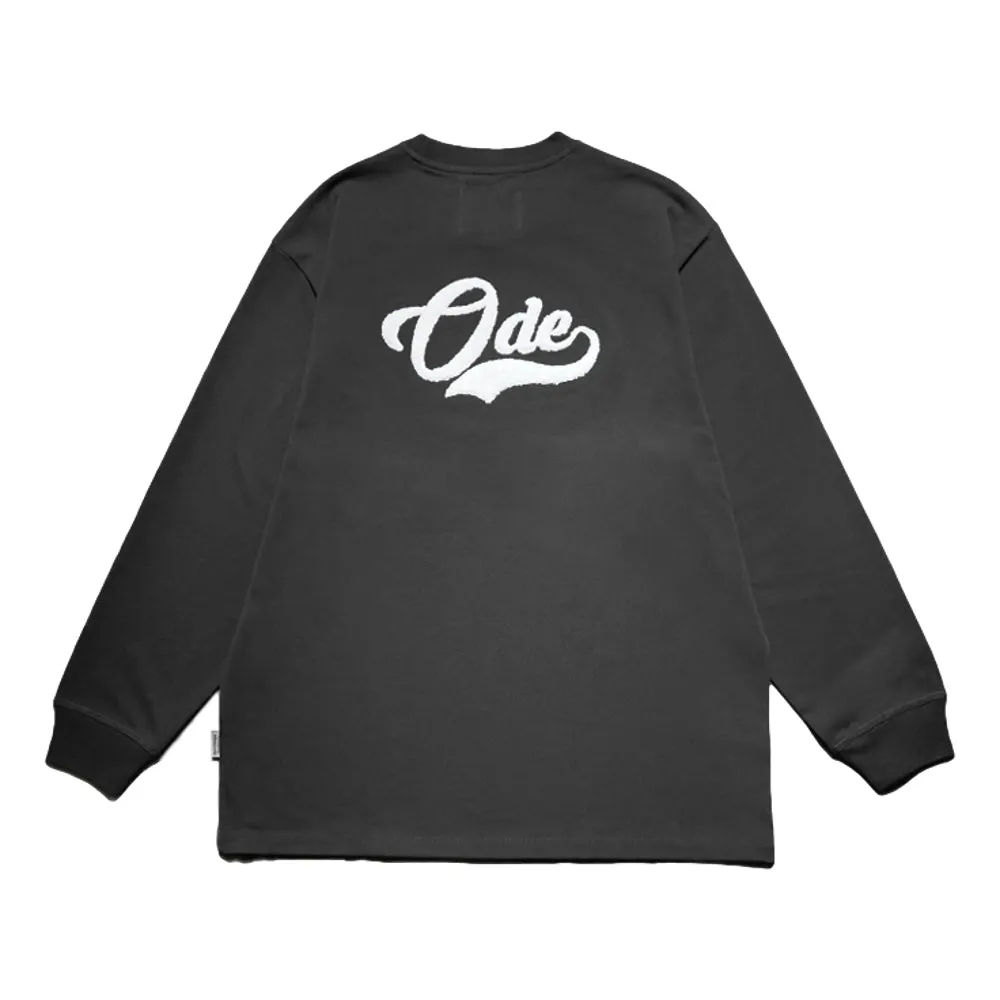 OPEN DIALOGUE LOGO EMBROIDERY LONG SLEEVES T-SHIRT-GREY