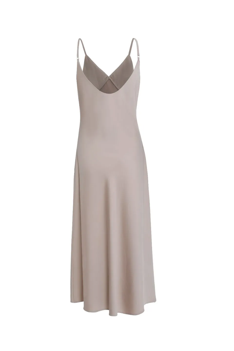 Otherworldly Latte Satin Bias Slip Dress