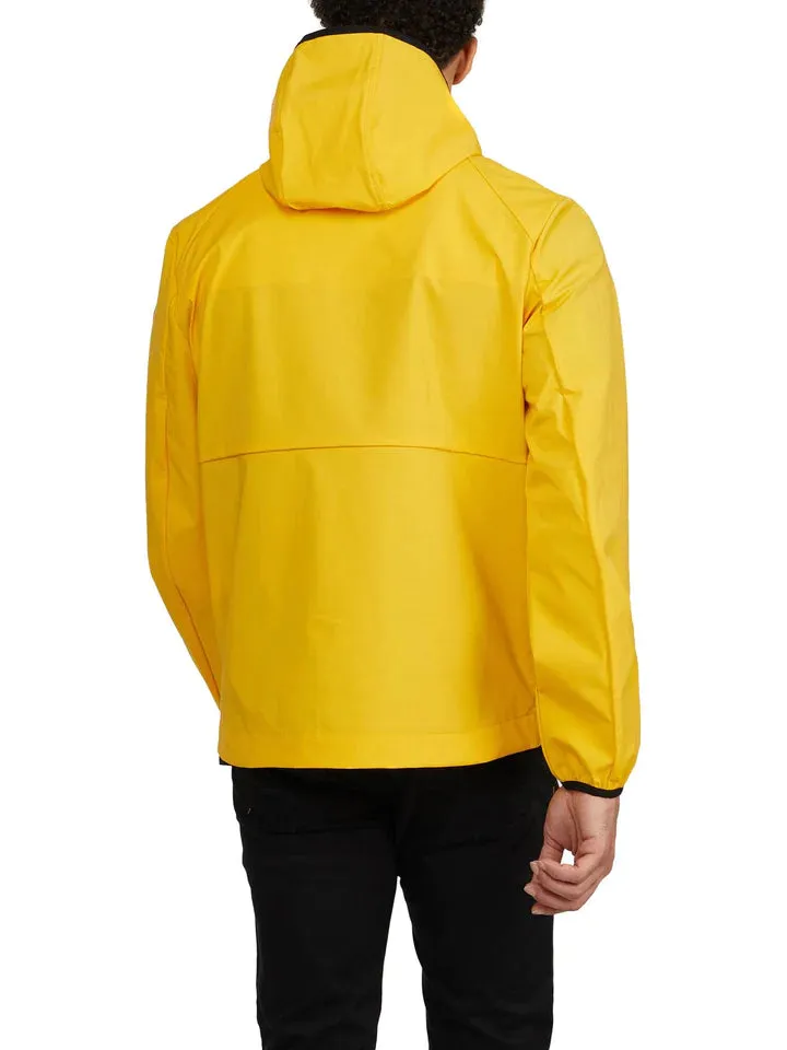 Pajar Mens Benton Packable Rain Jacket with Fix Hood and Shirtail Hem - GOLDEN