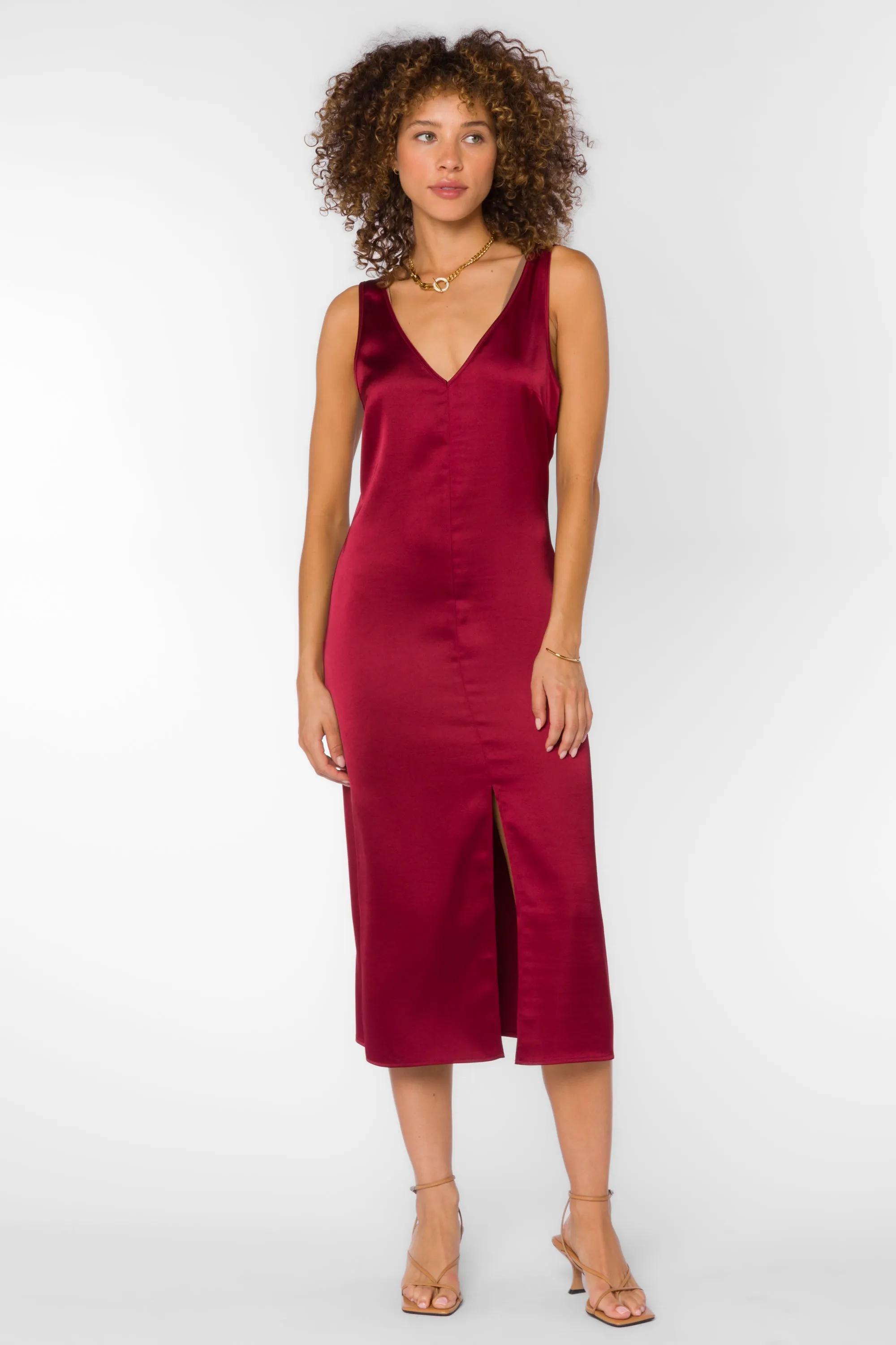 Pandora Crimson Slip Dress