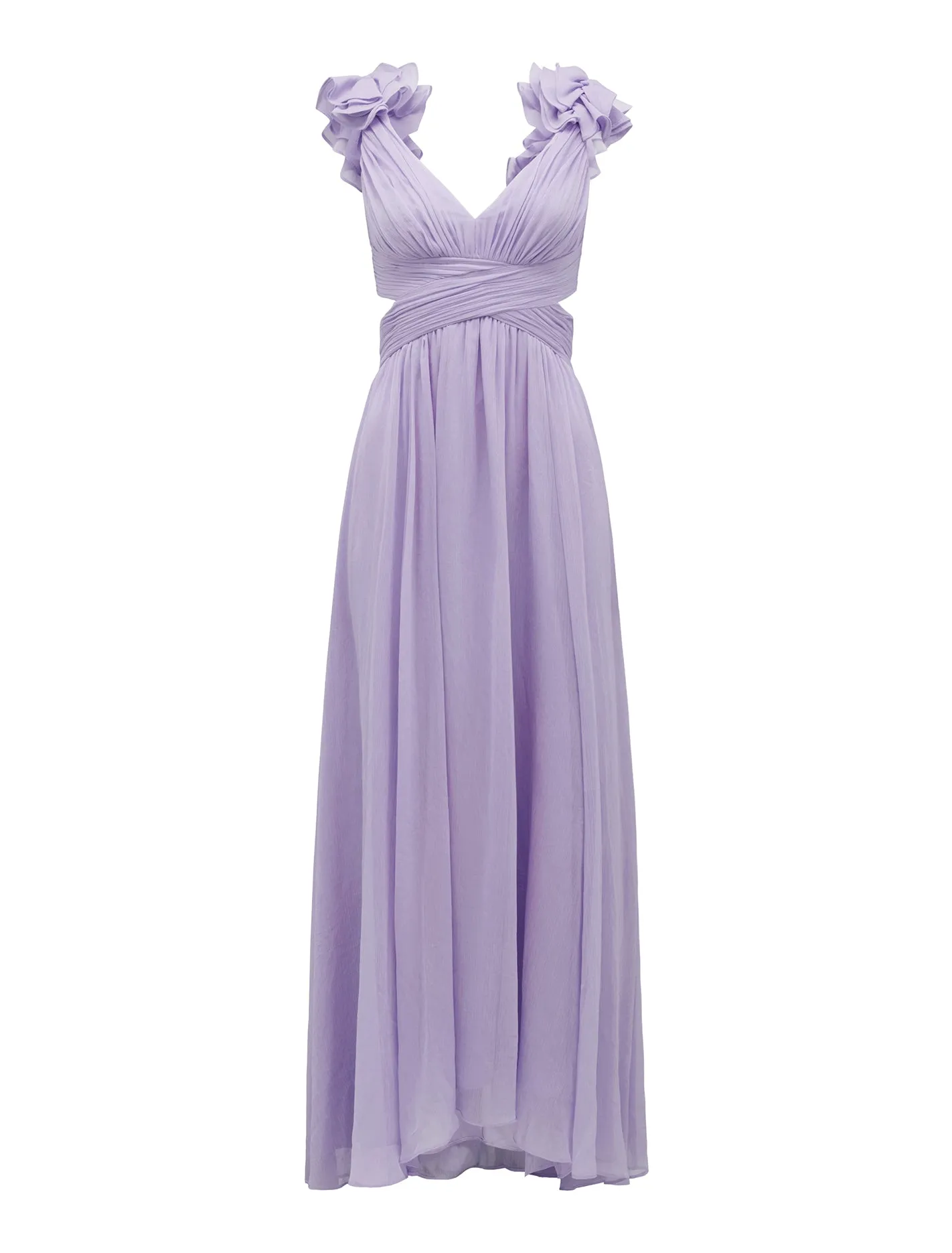 Selena Ruffle Shoulder Maxi Dress