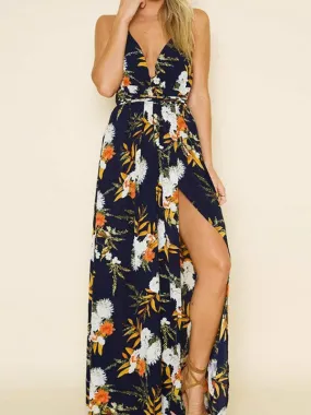 Slit This One Out Halter Dress