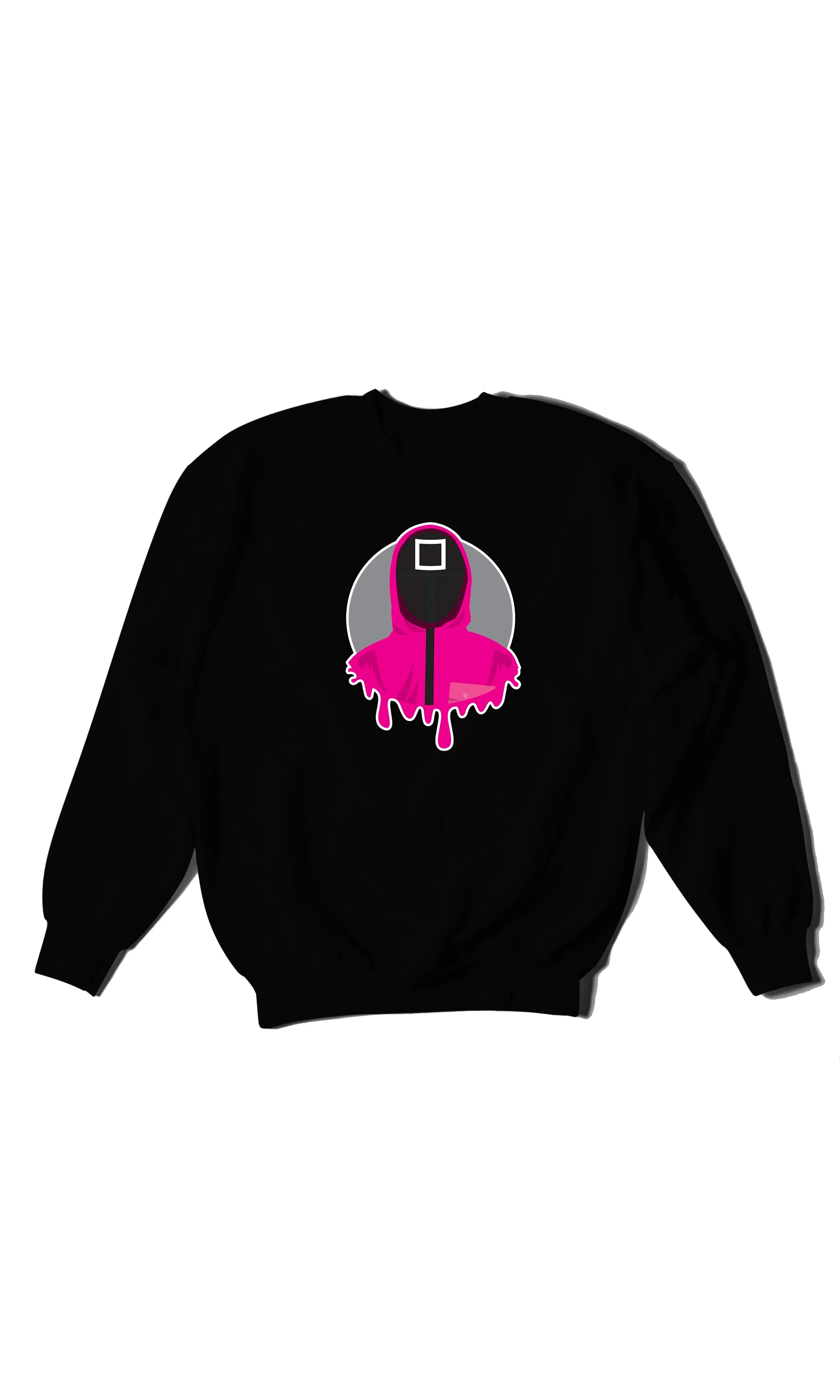 Squid Game Square Masked Soldier - Digital Graphics Basic Sweat Shirt Black