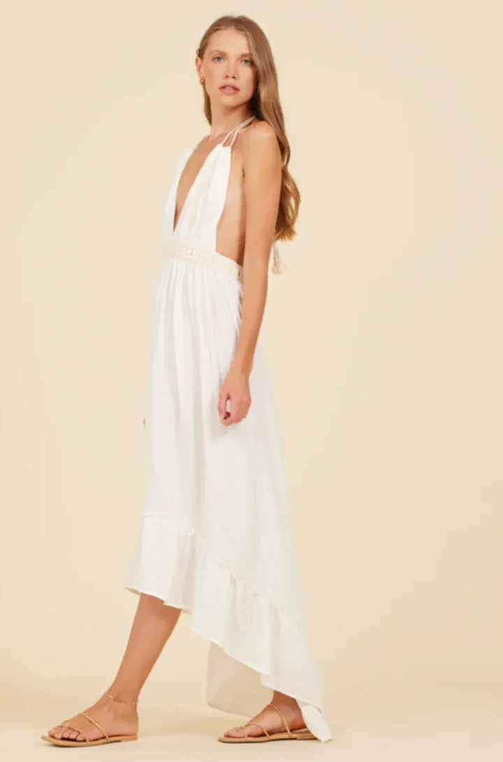 Surf Gypsy Gauze Halter Maxi Dress